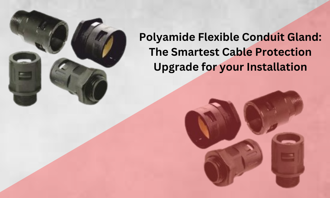 Elettro Polyamide Flexible Conduit Gland PA6 Nylon IP68 Waterproof Black